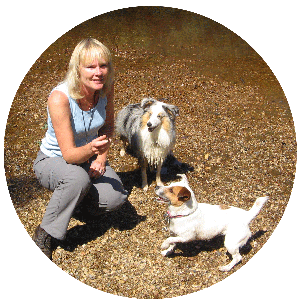 Lynda Cunliffe with Yogi and Jack